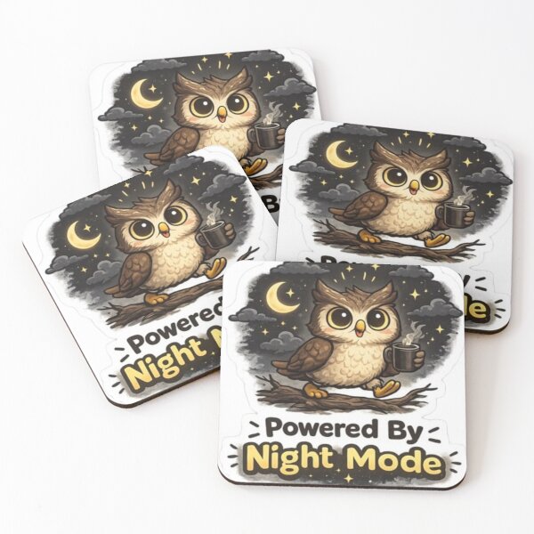 Item preview, Powerd By Night Mode Owl design Sticker ! “Powered By Night Mode Owl” Glow-in-the-Dark Sticker – Cool Night Owl Vinyl Sticker for Laptops, Water Bottles & Helmets designed and sold by Ulikedigital14.