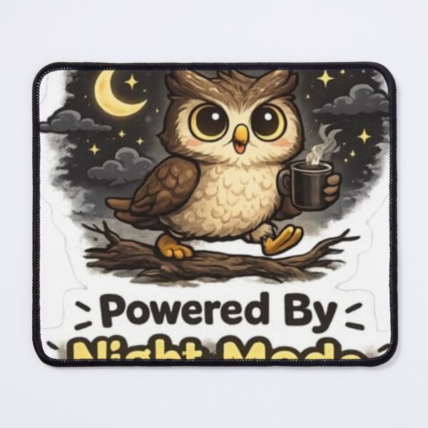 Item preview, Powerd By Night Mode Owl design Sticker ! “Powered By Night Mode Owl” Glow-in-the-Dark Sticker – Cool Night Owl Vinyl Sticker for Laptops, Water Bottles & Helmets designed and sold by Ulikedigital14.