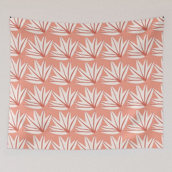 Item preview, Minimalist Terracotta Palmetto Leaves Pattern in Peach and Cream designed and sold by AMS.