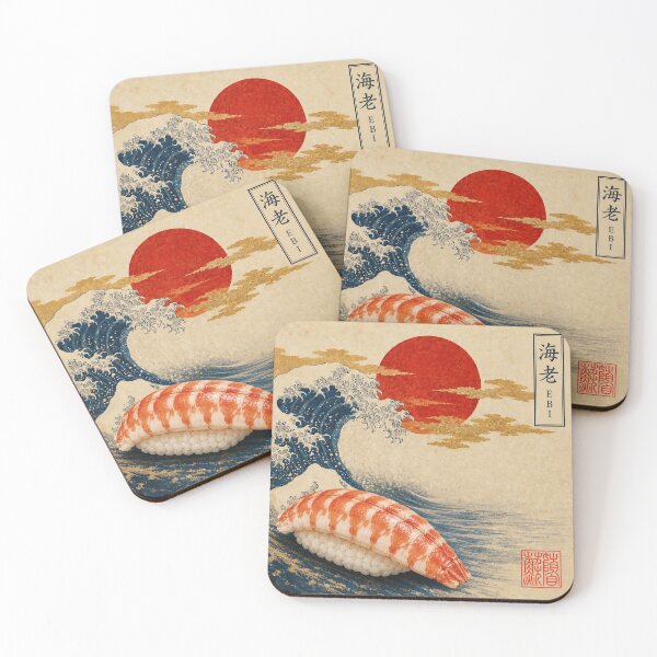 Item preview, Ebi Shrimp Nigiri — Ukiyo-e Japanese Sushi Art designed and sold by nurusubetei.