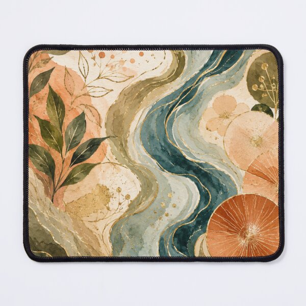 Item preview, Golden River Harmony – Luxury Abstract Watercolor Botanical Landscape designed and sold by Oonward2021.