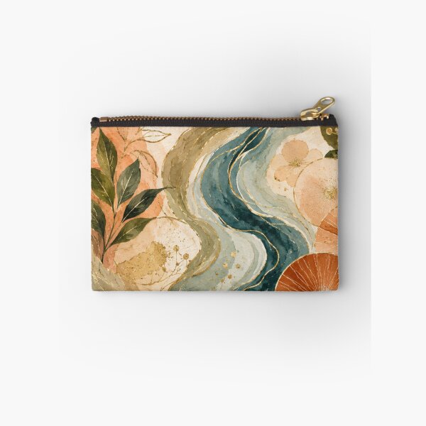 Item preview, Golden River Harmony – Luxury Abstract Watercolor Botanical Landscape designed and sold by Dream Bloom Gallery.