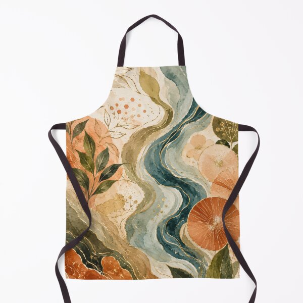 Item preview, Golden River Harmony – Luxury Abstract Watercolor Botanical Landscape designed and sold by Oonward2021.
