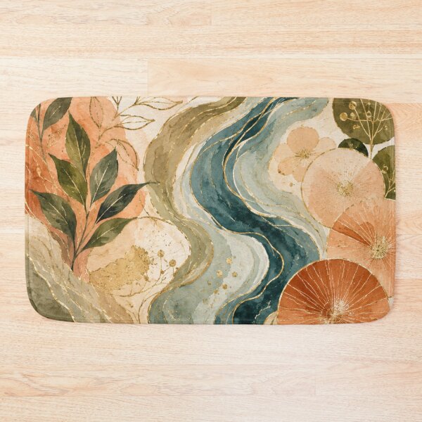 Item preview, Golden River Harmony – Luxury Abstract Watercolor Botanical Landscape designed and sold by Oonward2021.
