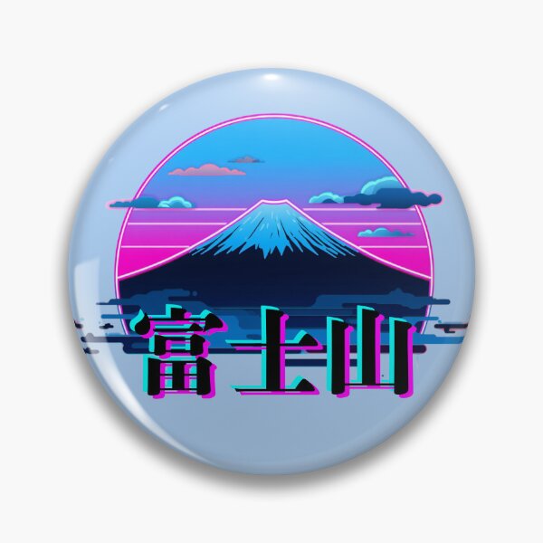 Item preview, Mount Fuji Vaporwave Retro Sun - Fujisan Japanese Synthwave Neon Kanji Art designed and sold by kummo-0319.