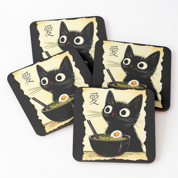 Item preview, Love Black Cat Ramen Noodle Lover Japanese Foodie Feline designed and sold by AmaXONIC.