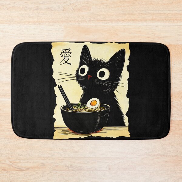 Item preview, Love Black Cat Ramen Noodle Lover Japanese Foodie Feline designed and sold by AmaXONIC.