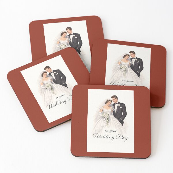 Item preview, On Your Wedding Day – Vintage 1950s Bride and Groom Wedding Card designed and sold by Novel Works Studio.