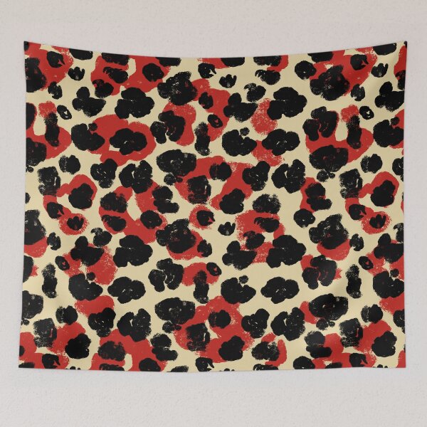 Item preview, Black and red leopard Pattern A9 designed and sold by StefanStudioArt.