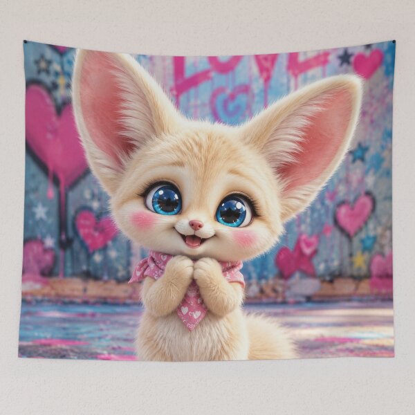 Item preview, Cute Baby Fennec Fox with Big Blue Eyes designed and sold by Rohan132.