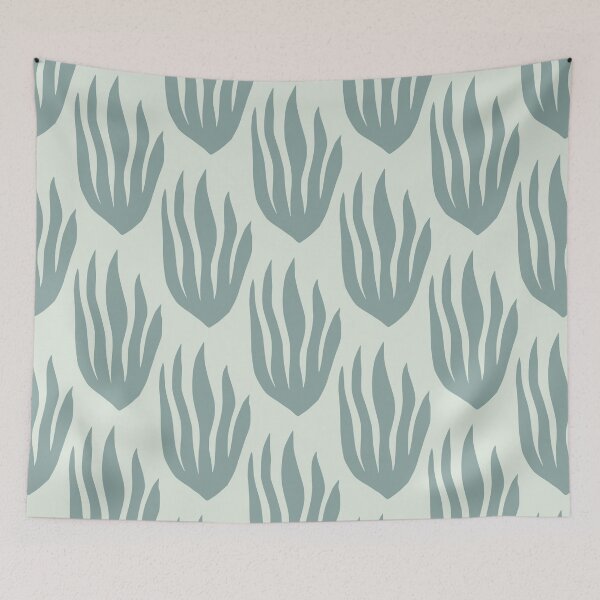 Item preview, Abstract Sea Glass Blue Seagrass Pattern on Pale Mint designed and sold by AMS.
