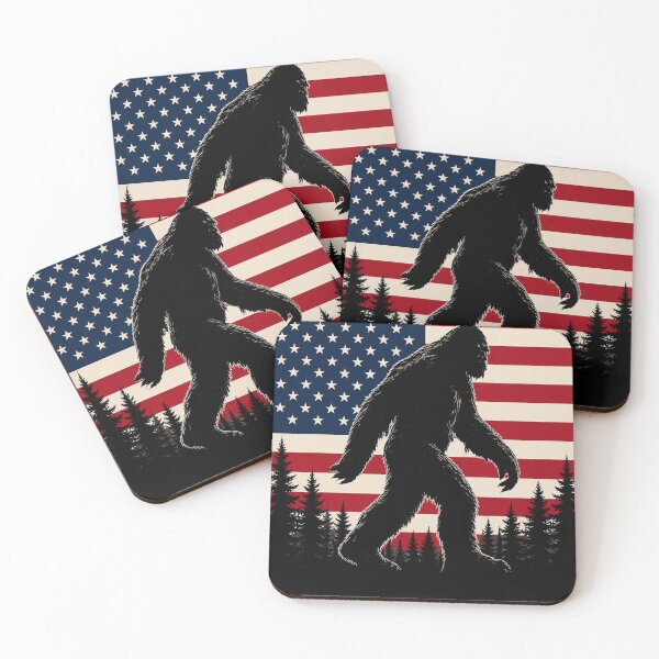 Item preview, Bigfoot Sasquatch America Flag Patriotic designed and sold by Kladhadredo.