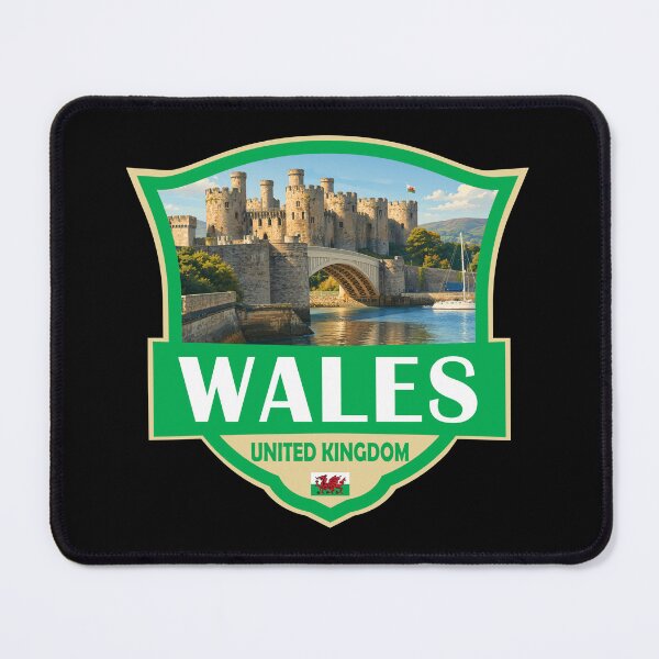 Item preview, Wales United Kingdom Illustration Retro Badge designed and sold by KrisSidDesigns.