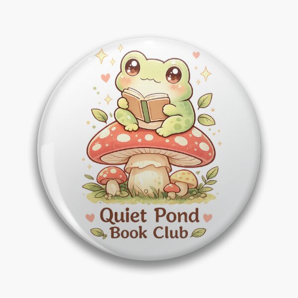 Item preview, Quiet Pond Book Club – Cute Frog Reading on Mushroom designed and sold by MotylekAnia.