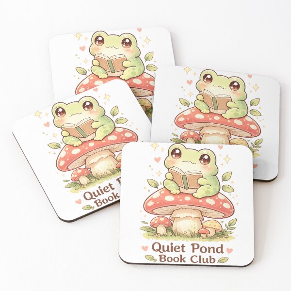 Item preview, Quiet Pond Book Club – Cute Frog Reading on Mushroom designed and sold by MotylekAnia.