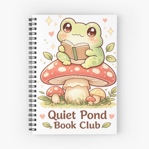 Item preview, Quiet Pond Book Club – Cute Frog Reading on Mushroom designed and sold by MotylekAnia.
