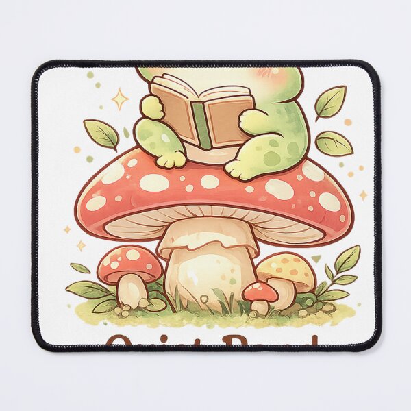Item preview, Quiet Pond Book Club – Cute Frog Reading on Mushroom designed and sold by MotylekAnia.