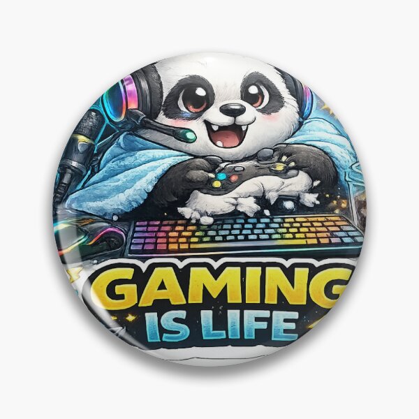 Item preview, Gaming Is Life Cute Gamer Panda Sticker designed and sold by PixelPanda28.