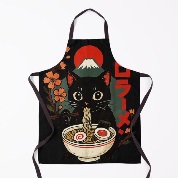 Item preview, Neko Ramen Black Cat Japanese Noodles Mount Fuji Foodie designed and sold by AmaXONIC.