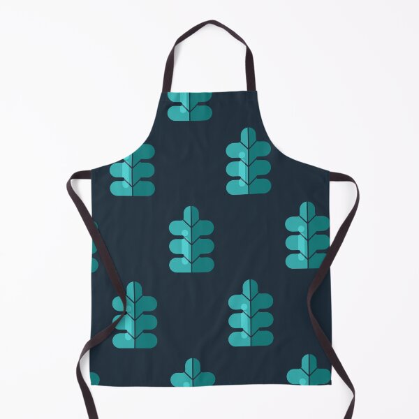 Item preview, Geometric Minimalist Teal Leaf Pattern on Dark Navy Blue designed and sold by AMS.