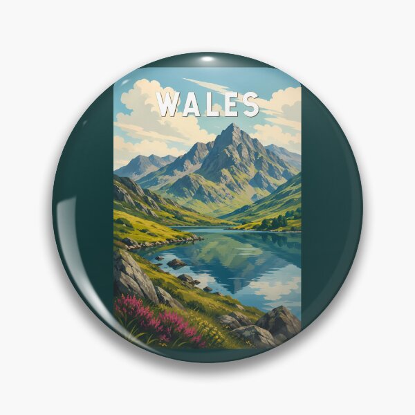 Item preview, Wales United Kingdom Illustration Travel Art Vintage designed and sold by KrisSidDesigns.