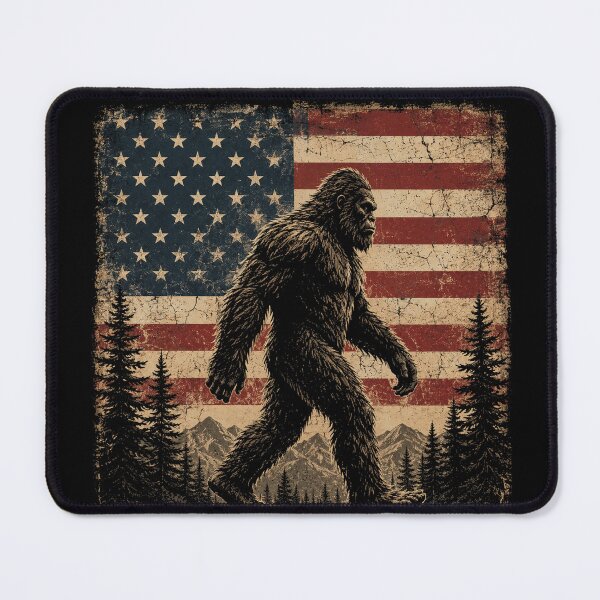 Item preview, vintage Bigfoot Sasquatch America Flag Patriotic designed and sold by Kladhadredo.