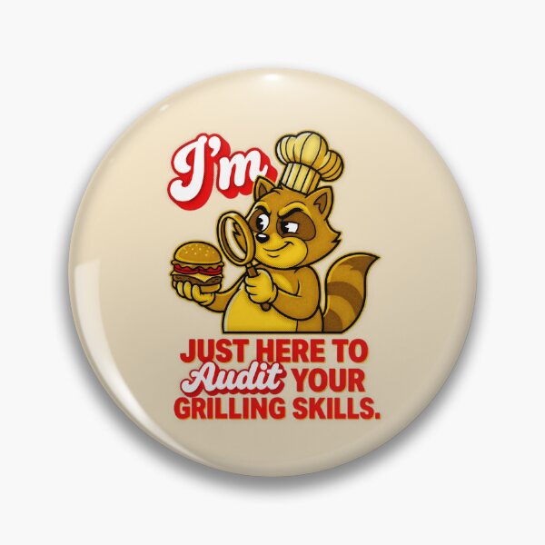 Item preview, I'm Just Here To Audit Your Grilling Skills Raccoon Chef Graphic — Funny BBQ Cookout Humor  designed and sold by SkTee2k.