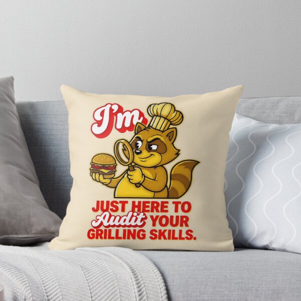 Item preview, I'm Just Here To Audit Your Grilling Skills Raccoon Chef Graphic — Funny BBQ Cookout Humor  designed and sold by SkTee2k.