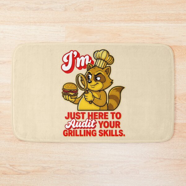 Item preview, I'm Just Here To Audit Your Grilling Skills Raccoon Chef Graphic — Funny BBQ Cookout Humor  designed and sold by SkTee2k.