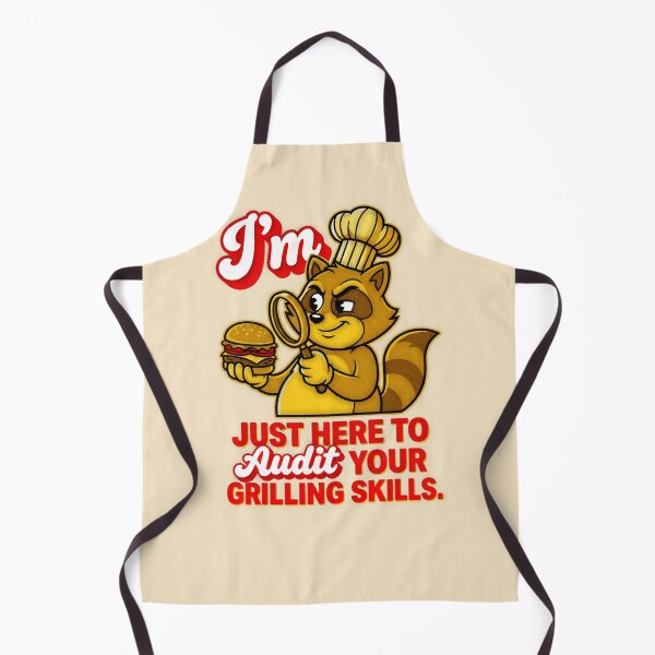 Item preview, I'm Just Here To Audit Your Grilling Skills Raccoon Chef Graphic — Funny BBQ Cookout Humor designed and sold by SkTee2k.