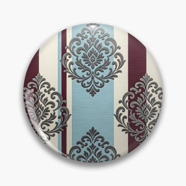 Item preview, Sky Blue, Oat & Burgundy Striped Gray Damask designed and sold by DesignsByPrnces.