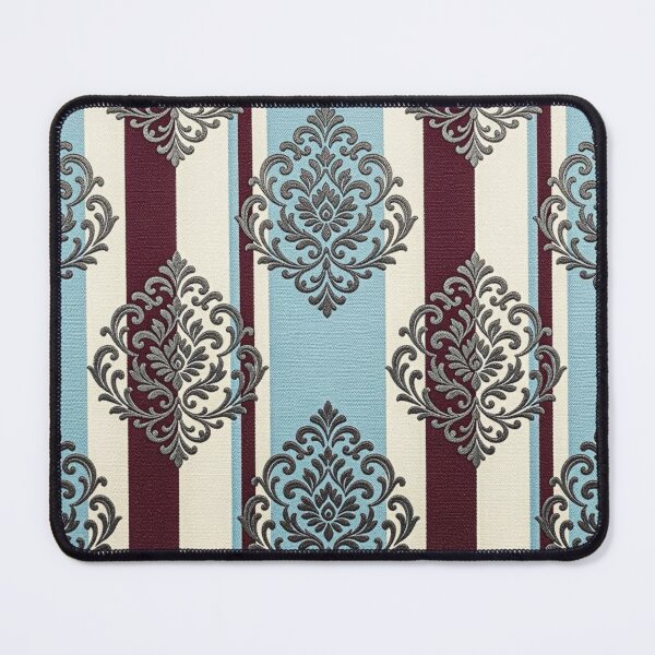 Item preview, Sky Blue, Oat & Burgundy Striped Gray Damask designed and sold by DesignsByPrnces.