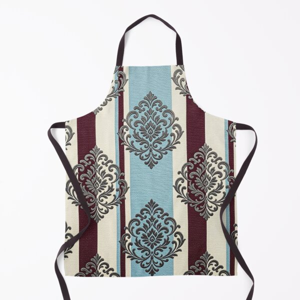 Item preview, Sky Blue, Oat & Burgundy Striped Gray Damask designed and sold by DesignsByPrnces.