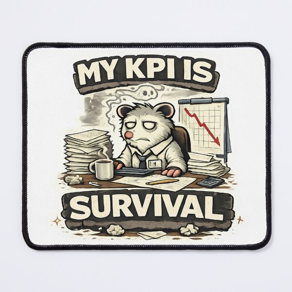 Item preview, My KPI Is Survival Funny Opossum Office Humor Sticker designed and sold by DryHumorPrints.