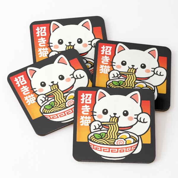 Item preview, Maneki Neko Ramen Cat Japanese Foodie designed and sold by AmaXONIC.