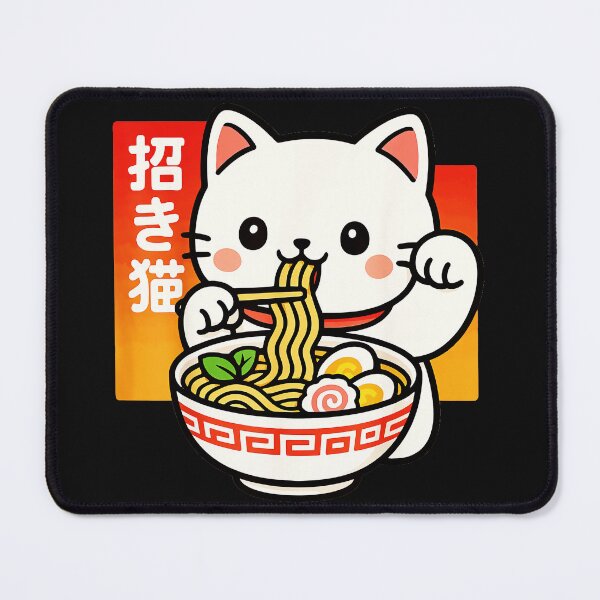 Item preview, Maneki Neko Ramen Cat Japanese Foodie designed and sold by AmaXONIC.