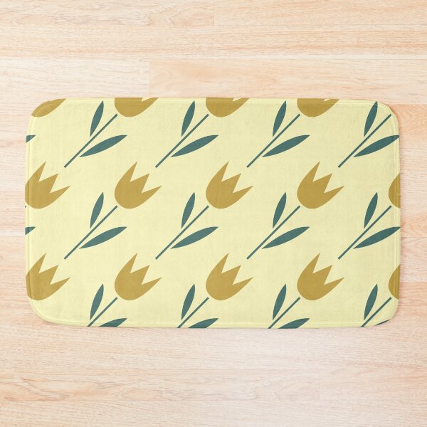 Item preview, Danish Pastel Minimalist Tulip Flower Pattern in Butter Yellow designed and sold by AMS.