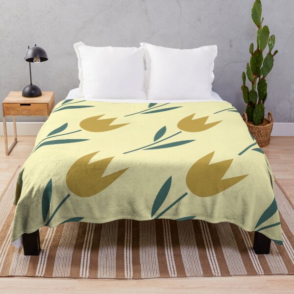 Item preview, Danish Pastel Minimalist Tulip Flower Pattern in Butter Yellow designed and sold by AMS.