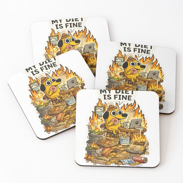 Item preview, My Diet Is Fine Dog Meme - Funny Weight Loss & Cheat Day Sticker designed and sold by BookedBusy.