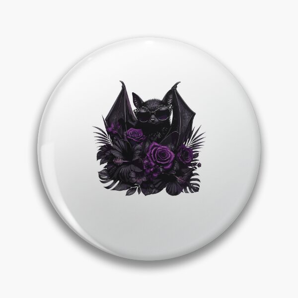 Item preview, Vampire Bat With Sunglasses Gothic Purple Roses Dark Academia designed and sold by phoebelevine.