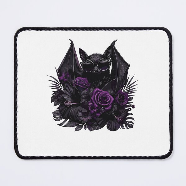 Item preview, Vampire Bat With Sunglasses Gothic Purple Roses Dark Academia designed and sold by phoebelevine.