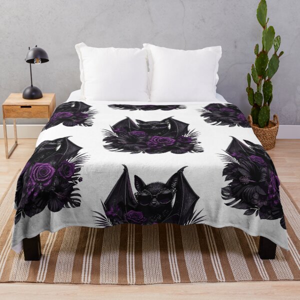 Item preview, Vampire Bat With Sunglasses Gothic Purple Roses Dark Academia designed and sold by phoebelevine.
