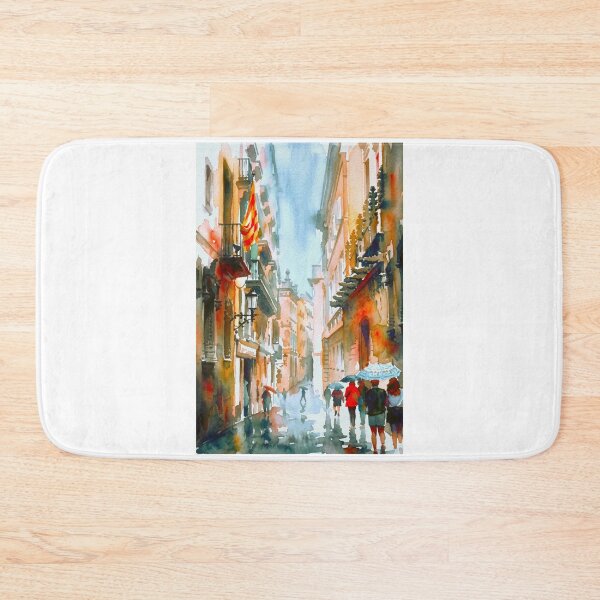 Item preview, Barcelona Gothic Quarter Rainy Street designed and sold by caracatita75.