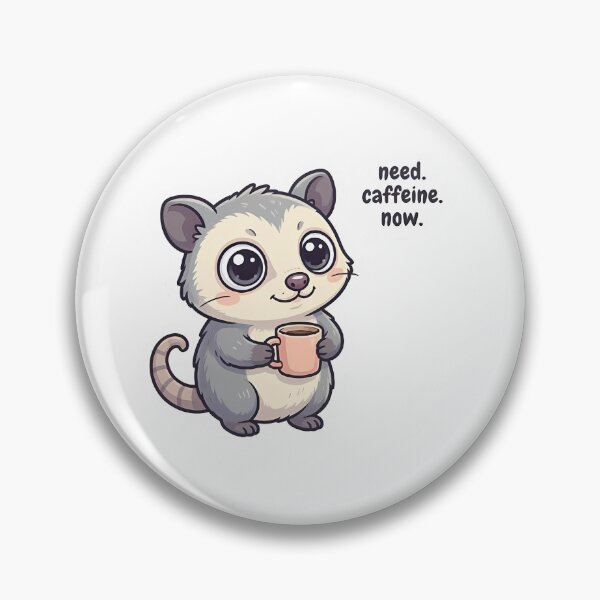 Artikelvorschau, Lustiger Opossum-Aufkleber: Braucht jetzt Koffein entworfen und verkauft von YALLABUY.