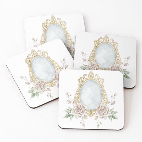 Item preview, Vintage Mirror with Roses Watercolor designed and sold by Alisles.