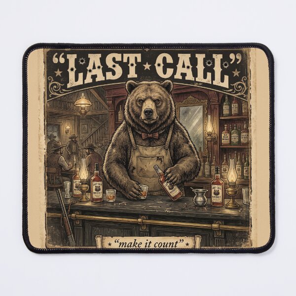 Item preview, Last Call Bear | Vintage Western Saloon T-Shirt designed and sold by DmaarGroup.