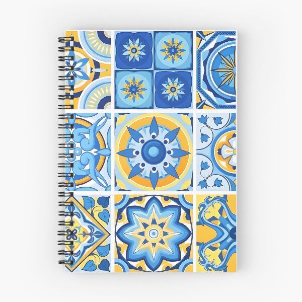 Item preview, Mediterranean Azulejo Tile Pattern | Seamless Blue and Yellow Majolica | Portuguese Ceramic Aesthetic designed and sold by SergioMiklos.