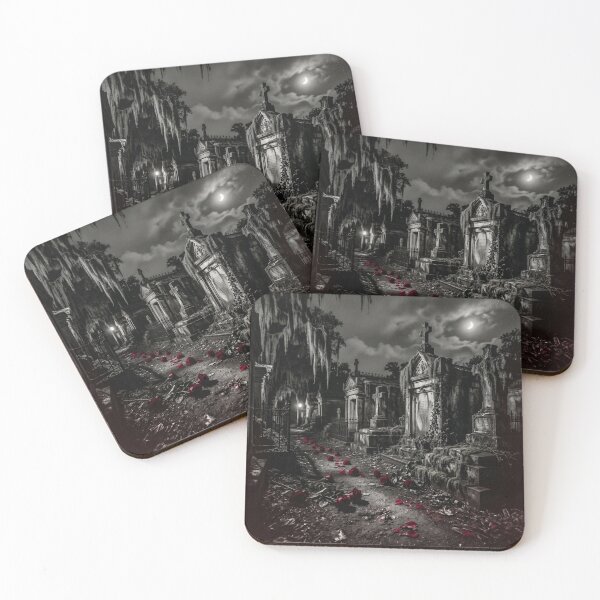 Item preview, New Orleans Crimson Bayou - Enigmatic Goth Cemetery Art designed and sold by EnigmaticGoth.