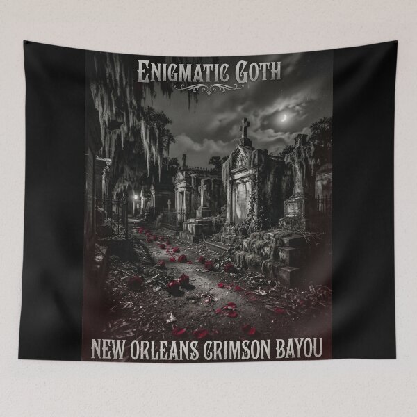 Item preview, New Orleans Crimson Bayou - Enigmatic Goth Cemetery Art designed and sold by EnigmaticGoth.