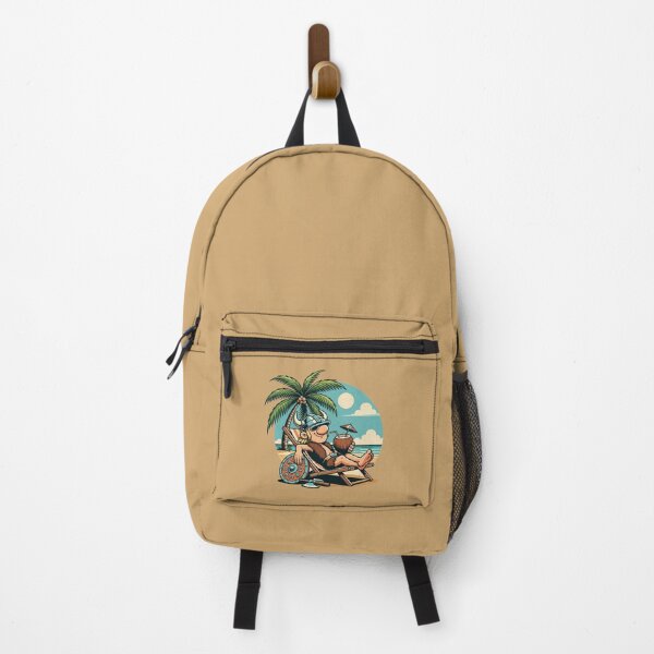 Item preview, Viking Beach Vacation – Funny Summer Chill Emblem designed and sold by SilentPowerArt.
